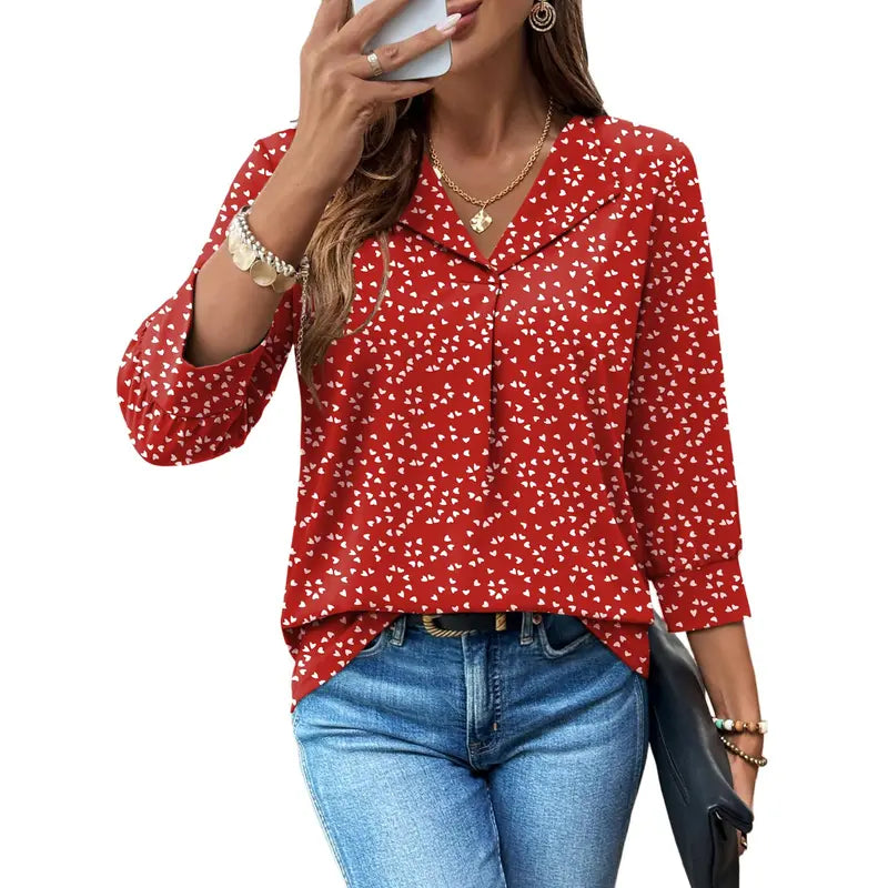 3/4 Length Sleeve Womens Tops Dressy Casual Blouses