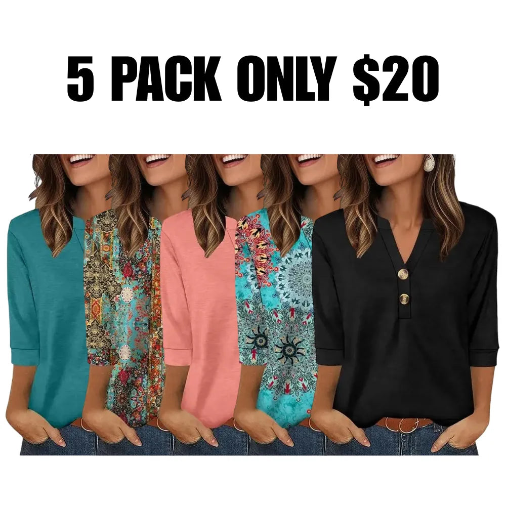 ✨Womens Tops 3/4 Sleeve Heley Shirts for Women Summer Fashion Blouses