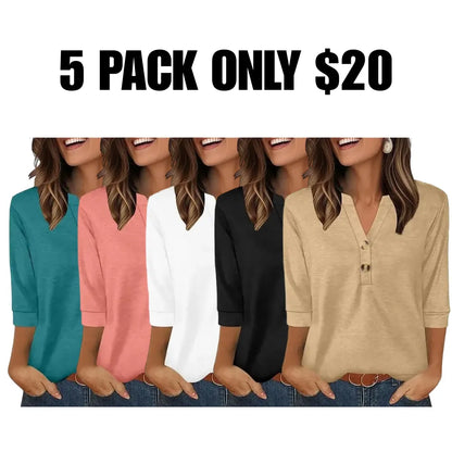 ✨Womens Tops 3/4 Sleeve Heley Shirts for Women Summer Fashion Blouses
