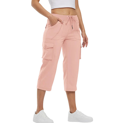 Women's Cargo Capris Pants Plus Size Outdoor Lightweight Casual Trip Loose Shorts Summer