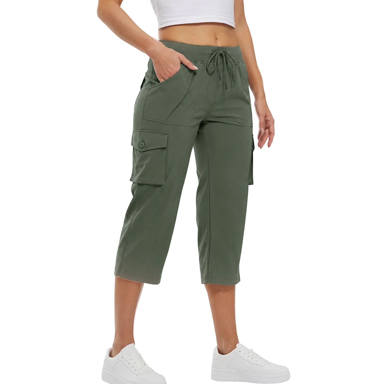 Women's Cargo Capris Pants Plus Size Outdoor Lightweight Casual Trip Loose Shorts Summer