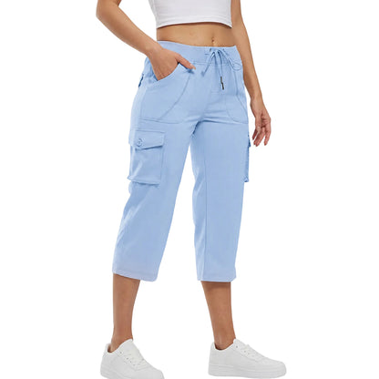 Women's Cargo Capris Pants Plus Size Outdoor Lightweight Casual Trip Loose Shorts Summer