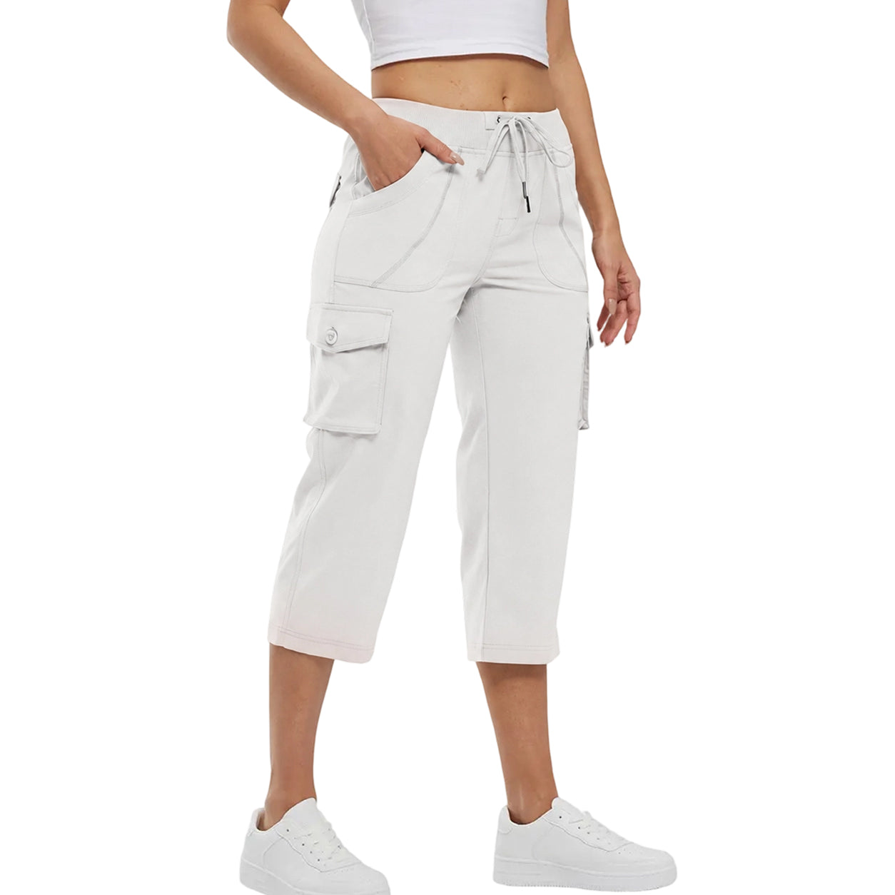 Women's Cargo Capris Pants Plus Size Outdoor Lightweight Casual Trip Loose Shorts Summer