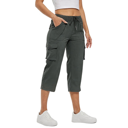 Women's Cargo Capris Pants Plus Size Outdoor Lightweight Casual Trip Loose Shorts Summer