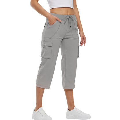 Women's Cargo Capris Pants Plus Size Outdoor Lightweight Casual Trip Loose Shorts Summer