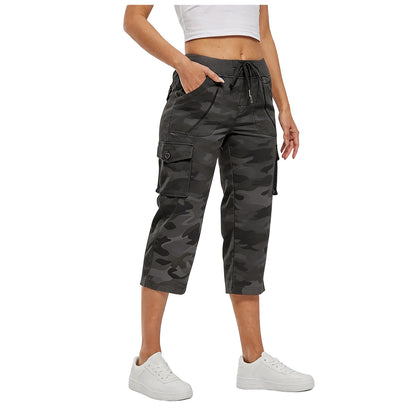 Women's Cargo Capris Pants Plus Size Outdoor Lightweight Casual Trip Loose Shorts Summer