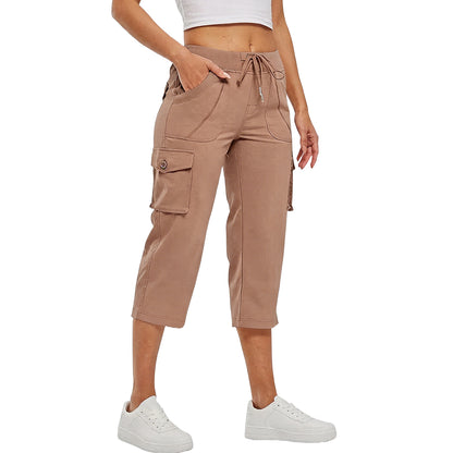 Women's Cargo Capris Pants Plus Size Outdoor Lightweight Casual Trip Loose Shorts Summer