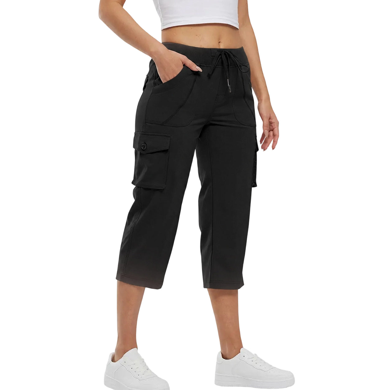 Women's Cargo Capris Pants Plus Size Outdoor Lightweight Casual Trip Loose Shorts Summer