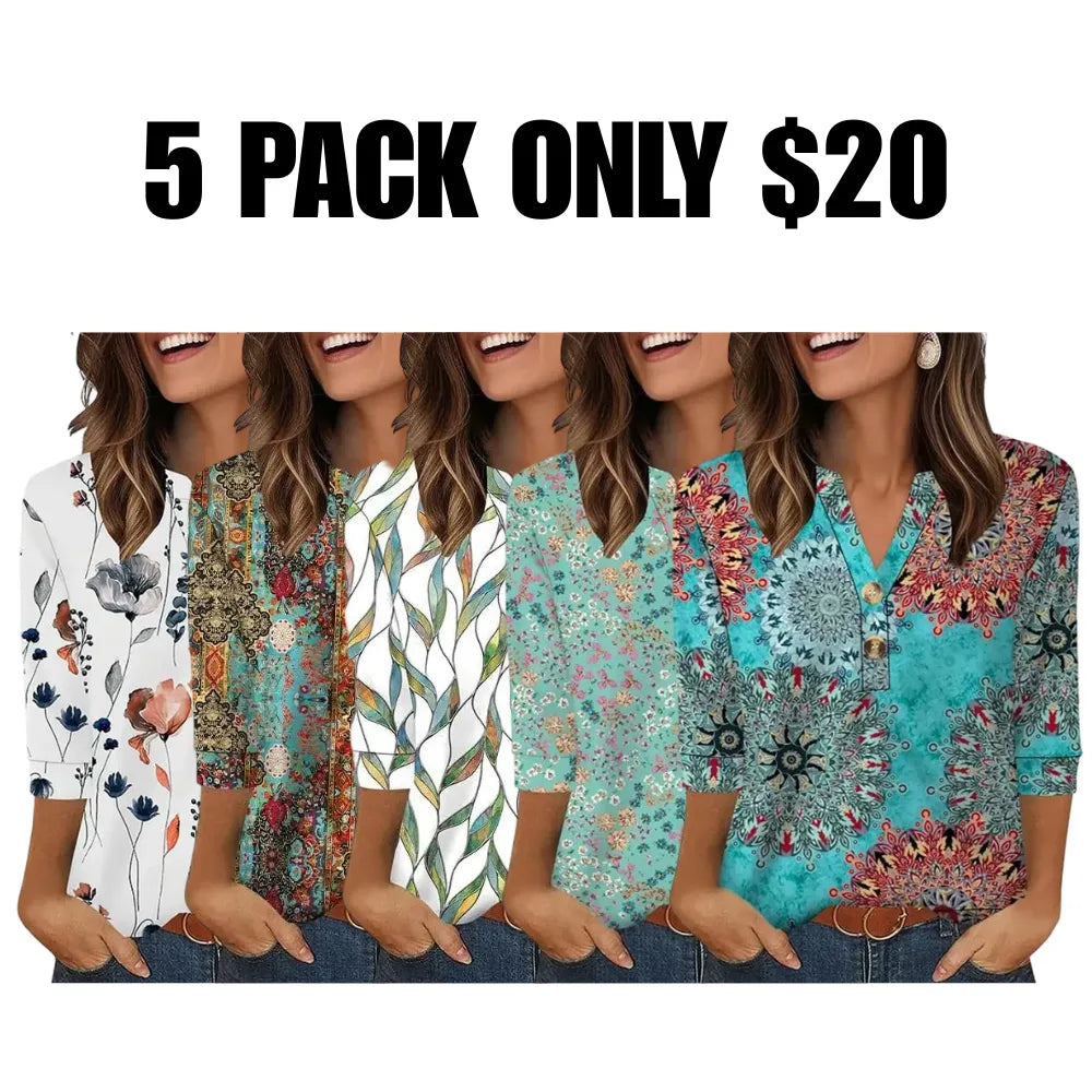 ✨Womens Tops 3/4 Sleeve Heley Shirts for Women Summer Fashion Blouses