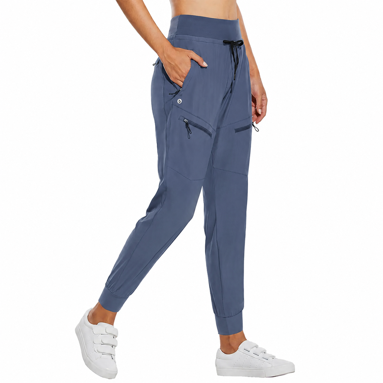 Women's High-Waisted Cargo Joggers – Lightweight Quick-Dry Travel Pants with 5 Pockets, UPF 50+ Athletic Workout Pants, 25.5" & 28" Inseam