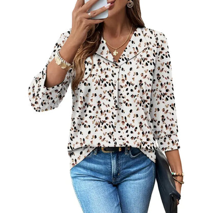 3/4 Length Sleeve Womens Tops Dressy Casual Blouses