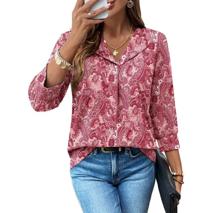 3/4 Length Sleeve Womens Tops Dressy Casual Blouses